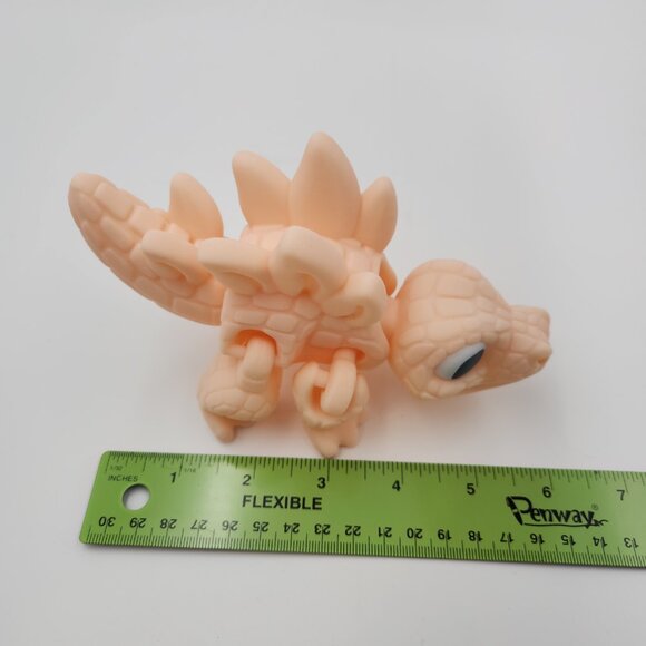 3D Printed Articulated Dinosaur - Stegosaurus - Peach - PLA‎ Filament - Picture 8 of 12